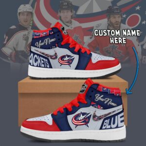 Columbus Blue Jackets NHL Personalized AJ1 Sneakers Jordan 1 Shoes For Fan JWG1034