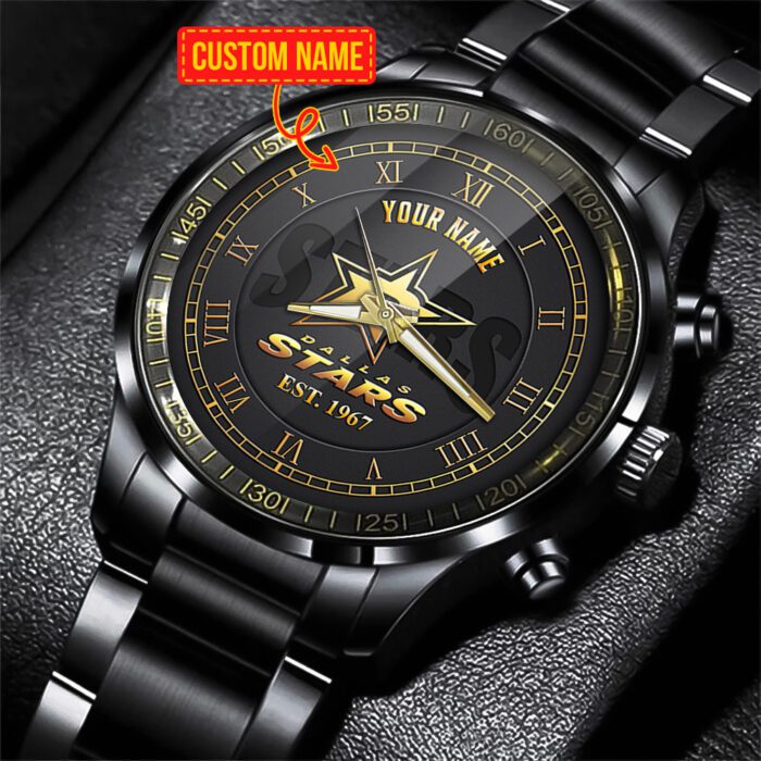 Dallas Stars NHL Fashion Black Stainless Steel Watch 2024 Collection For Fan BW1894