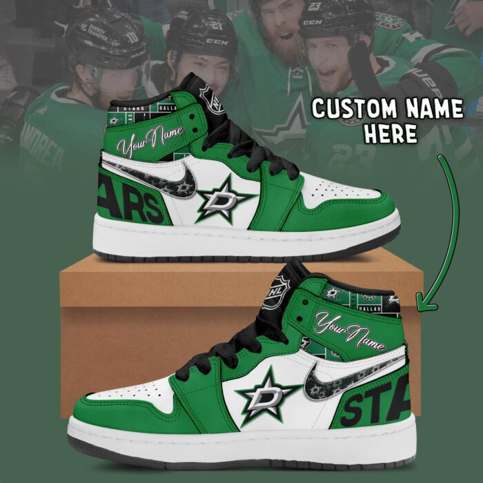 Dallas Stars NHL Personalized AJ1 Sneakers Jordan 1 Shoes For Fan JWG1035
