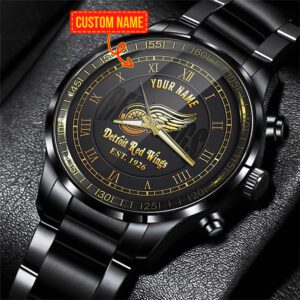 Detroit Red Wings NHL Fashion Black Stainless Steel Watch 2024 Collection For Fan BW1899