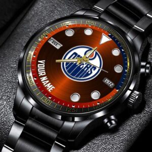 Edmonton Oilers Custom Name NHL Black Stainless Steel Watch BW1868