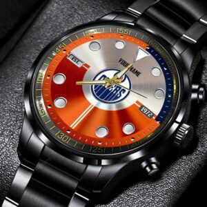 Edmonton Oilers NHL Black Stainless Steel Watch Personalized Gifts For Fans BW1934