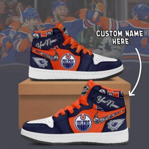 Edmonton Oilers NHL Personalized AJ1 Sneakers Jordan 1 Shoes For Fan JWG1043