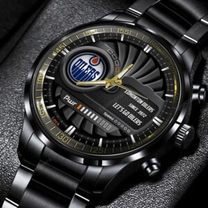 Edmonton Oilers NHL Power Personalized Black Stainless Steel Watch BW1836