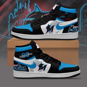 Miami Marlins MLB AJ1 Sneakers Jordan 1 Shoes For Fan JWG1016