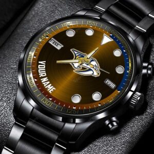 Nashville Predators Custom Name NHL Black Stainless Steel Watch BW1878