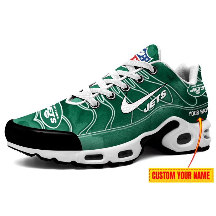 New York Jets NFL Gradient Swoosh Personalized Air Max Plus TN Shoes TN2516