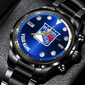 New York Rangers Custom Name NHL Black Stainless Steel Watch BW1874