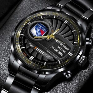New York Rangers NHL Power Personalized Black Stainless Steel Watch BW1846