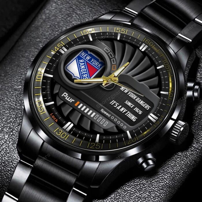 New York Rangers NHL Power Personalized Black Stainless Steel Watch BW1846