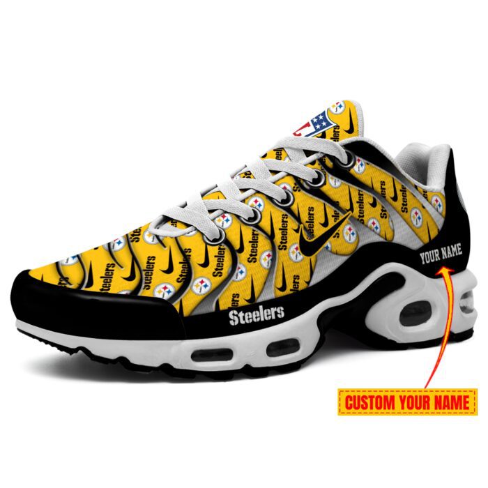 Pittsburgh Steelers NFL Pattern Swoosh Personalized Air Max Plus TN Shoes TN2769