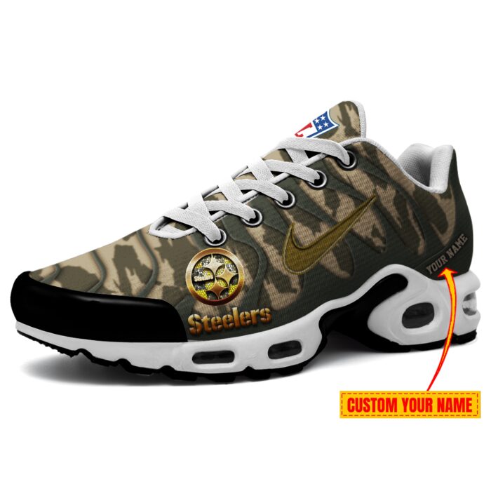 Pittsburgh Steelers Personalized Air Max Plus TN Shoes NFL Camo Veterans TN3248