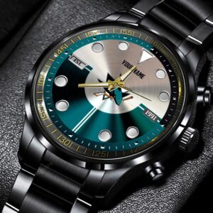 San Jose Sharks NHL Black Stainless Steel Watch Personalized Gifts For Fans BW1943