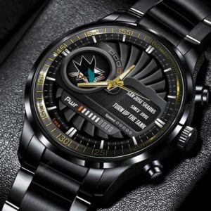 San Jose Sharks NHL Power Personalized Black Stainless Steel Watch BW1848