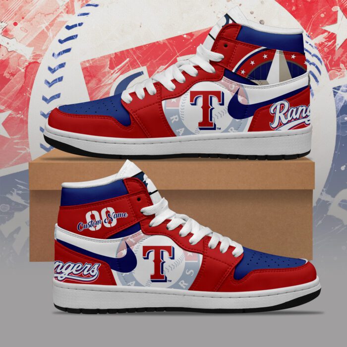 Texas Rangers MLB AJ1 Sneakers Jordan 1 Shoes For Fan JWG1026
