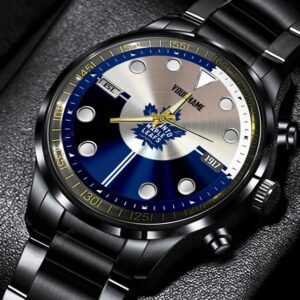 Toronto Maple Leafs NHL Black Stainless Steel Watch Personalized Gifts For Fans BW1950