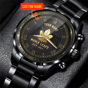 Toronto Maple Leafs NHL Fashion Black Stainless Steel Watch 2024 Collection For Fan BW1917