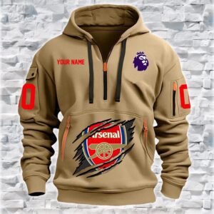 Arsenal EPL Personalized Quarter Zip Hoodie For Fan QZH1003