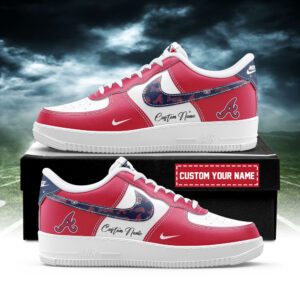 Atlanta Braves MLB AF1 Sneakers Custom Name for Fans AFS1208
