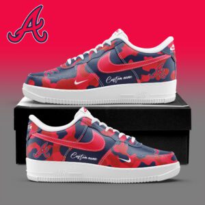 Atlanta Braves MLB Camo Personalized AF1 Shoes AFS1235