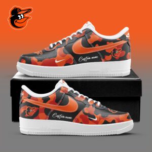 Baltimore Orioles MLB Camo Personalized AF1 Shoes AFS1237