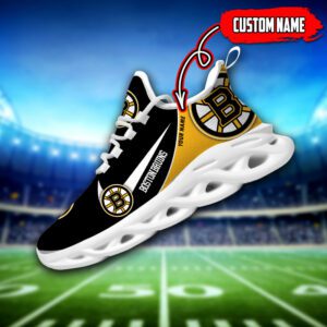 Boston Bruins Custom Name NHL Max Soul Shoes MSW1070