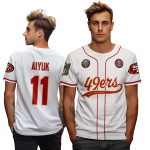 Brandon Aiyuk 11 49ers Flex Base Gold Unisex T-Shirt White