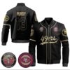 Brock Purdy 13 49ers Flex Base Gold Bomber Jacket Black Gold