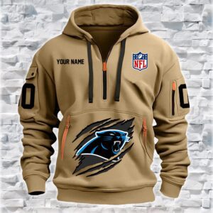 Carolina Panthers NFL Personalized Quarter Zip Hoodie For Fan QZH1060