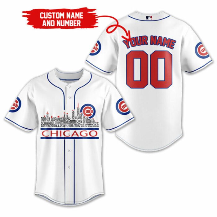 Chicago Cubs MLB Teams Custom Name And Number Baseball Jersey BTL1246