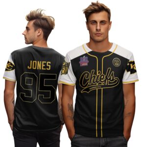 Chris Jones 95 Chiefs Super Bowl LVIII 2024 Champion Classic Black Gold Unisex T-Shirt