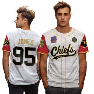 Chris Jones 95 Kansas City Chiefs Super Bowl Champion Color T-Shirt