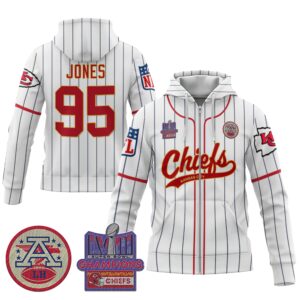 Chris Jones 95 Kansas City Chiefs Super Bowl LVIII 2024 Champion Unisex Zip Hoodie