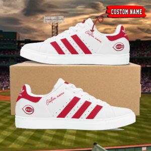Cincinnati Reds Custom Name MLB Stan Smith Skate Shoes