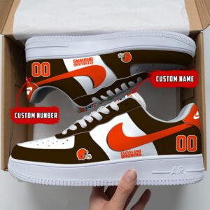 Cleveland Browns NFL Custom Name And Number Air Force Sneakers AF1 Limited Shoes AFS1037