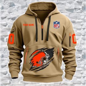 Cleveland Browns NFL Personalized Quarter Zip Hoodie For Fan QZH1059