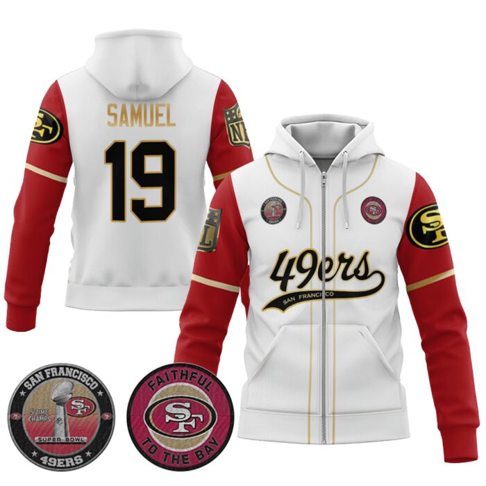 Deebo Samuel 19 49ers Flex Base Gold Unisex Zip Hoodie Color