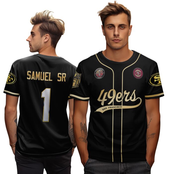 Deebo Samuel Sr 1 49ers Flex Base Gold Unisex T-Shirt Black Limited