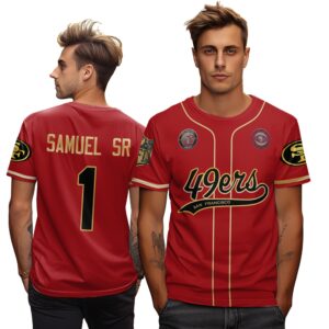 Deebo Samuel Sr 1 49ers Flex Base Gold Unisex T-Shirt Black Red