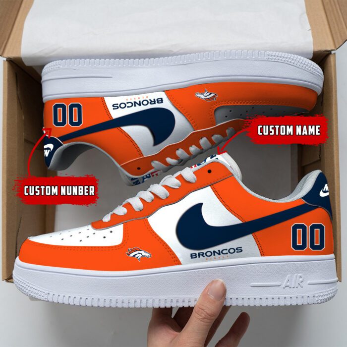 Denver Broncos NFL Custom Name And Number Air Force Sneakers AF1 Limited Shoes AFS1042