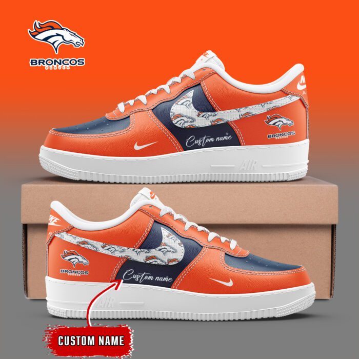 Denver Broncos NFL Personalized Air Force 1 Sneakers AFS1144