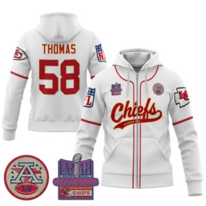 Derrick Thomas 58 Chiefs Super Bowl LVIII 2024 Champion Classic Unisex Zip Hoodie