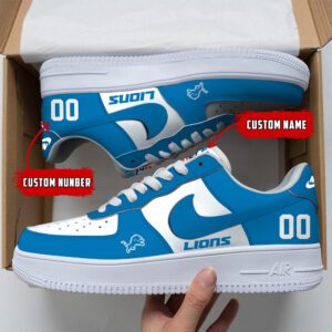 Detroit Lions NFL Custom Name And Number Air Force Sneakers AF1 Limited Shoes AFS1043