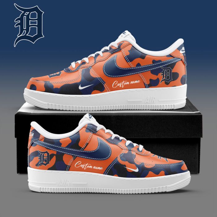 Detroit Tigers MLB Camo Personalized AF1 Shoes AFS1242