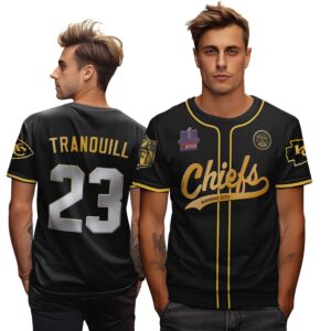 Drue Tranquill 23 Chiefs Super Bowl LVIII 2024 Champion Black Gold Unisex T-Shirt