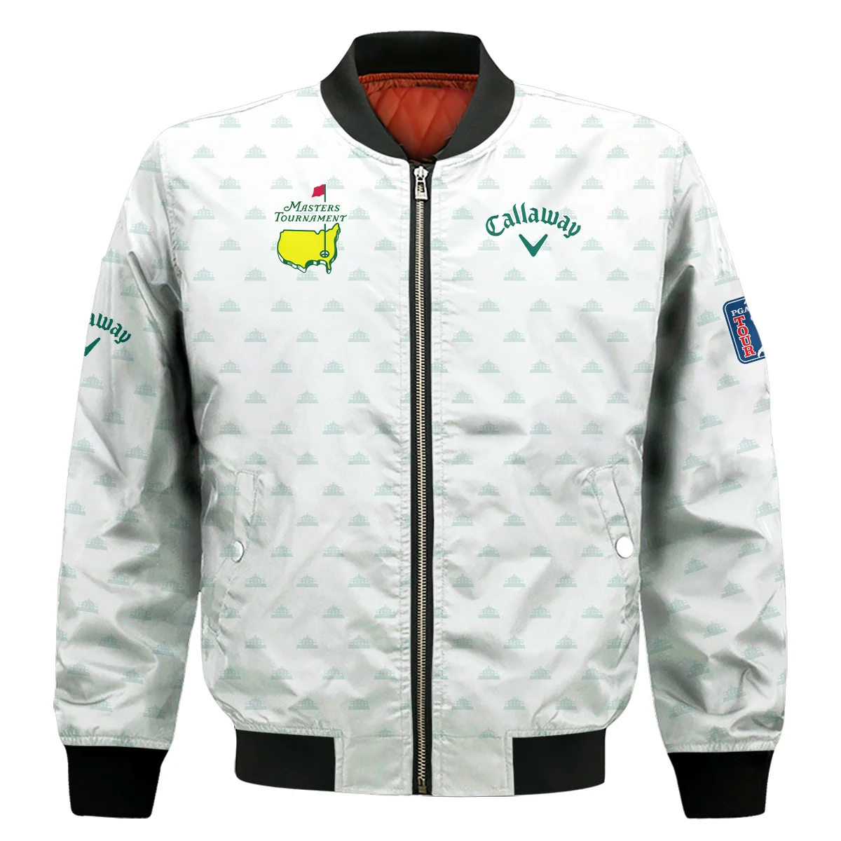 Golf Masters Tournament Callaway Bomber Jacket Cup Pattern White Green Golf Sports Bomber Jacket GBJ1331