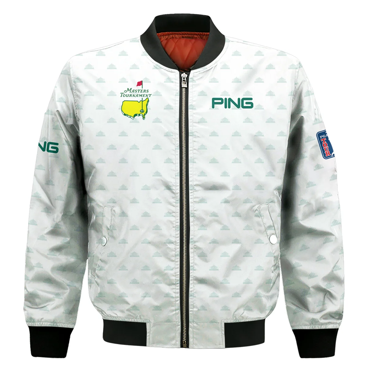 Golf Masters Tournament Ping Bomber Jacket Cup Pattern White Green Golf Sports Bomber Jacket GBJ1324