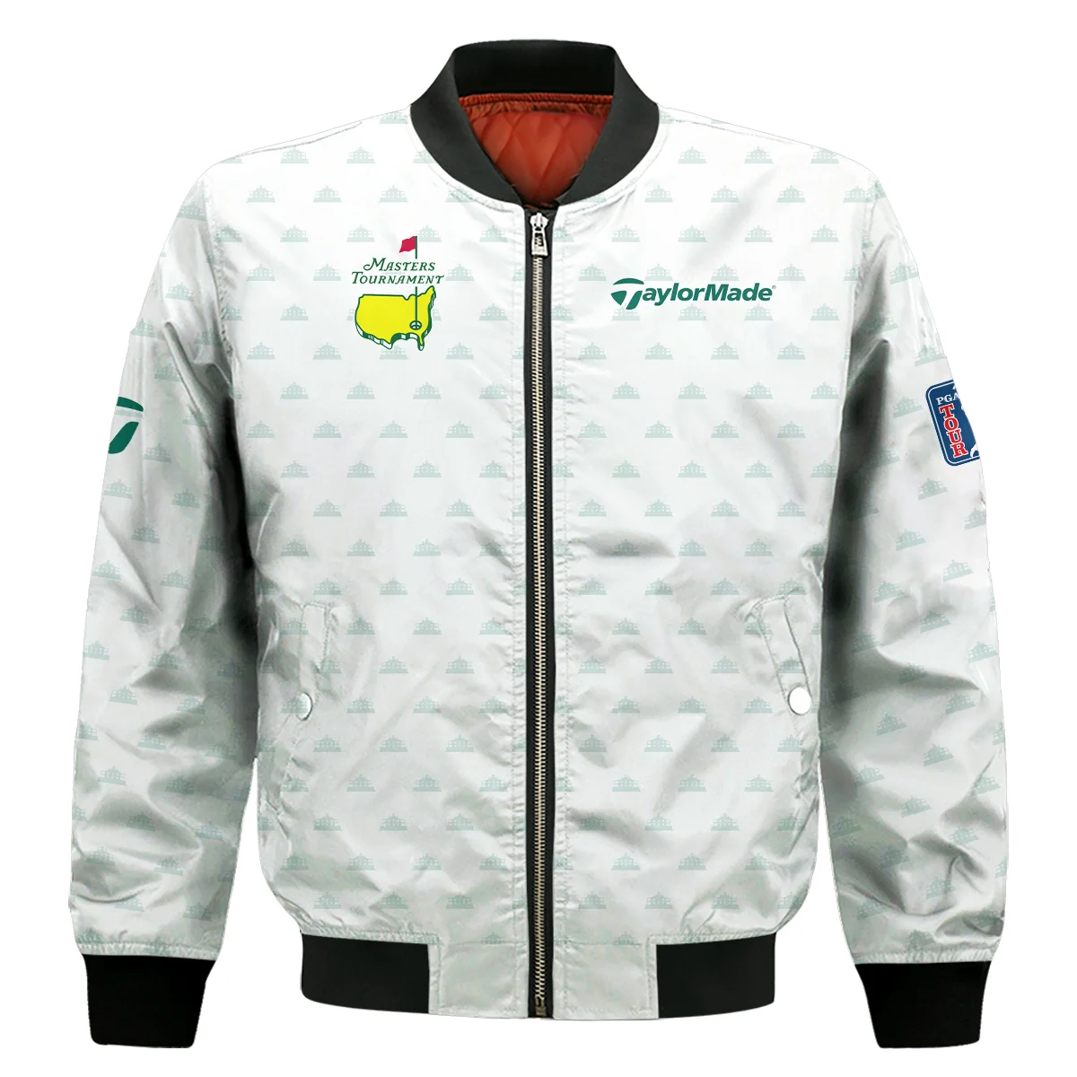 Golf Masters Tournament Taylor Made Bomber Jacket Cup Pattern White Green Golf Sports Bomber Jacket GBJ1329