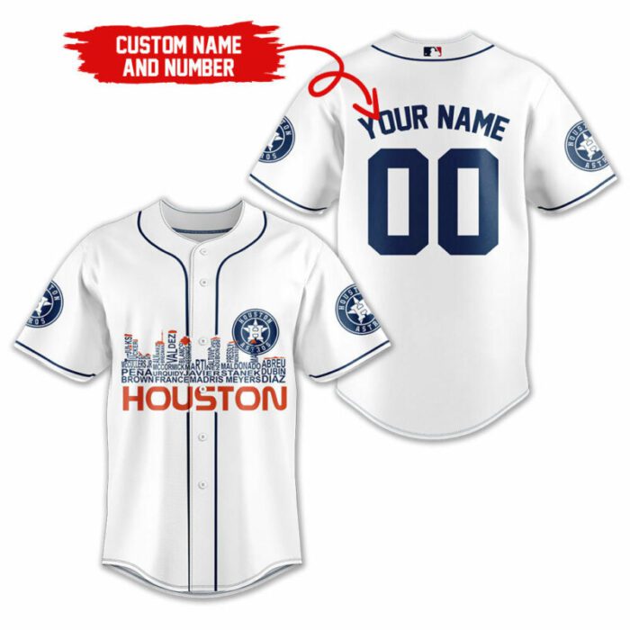 Houston Astros MLB Teams Custom Name And Number Baseball Jersey BTL1251
