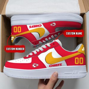 Kansas City Chiefs NFL Custom Name And Number Air Force Sneakers AF1 Limited Shoes AFS1047